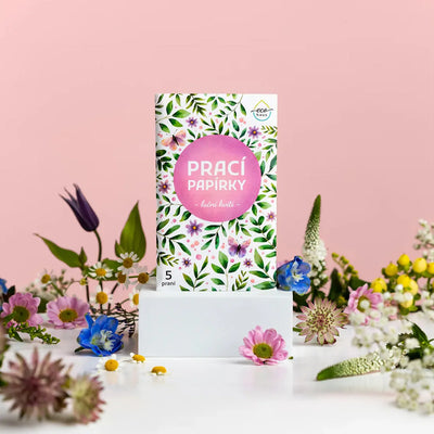 Waschpapier für Sockenschuhe, Wiesenblumen, 5 Stück